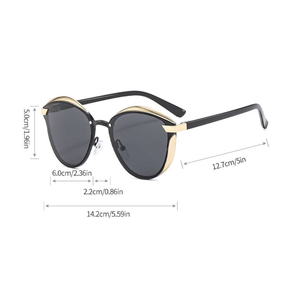 Ladies' fashion sunglasses, trending retro round UV protection mirrored sunglasses, high-end feel