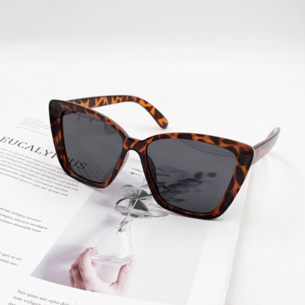 Fashionable leopard print sunglasses, versatile and high-end, large frame, non-prescription