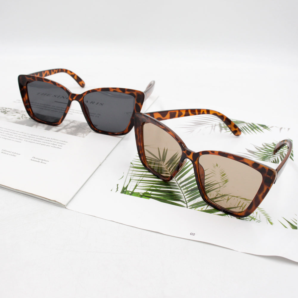 Fashionable leopard print sunglasses, versatile and high-end, large frame, non-prescription