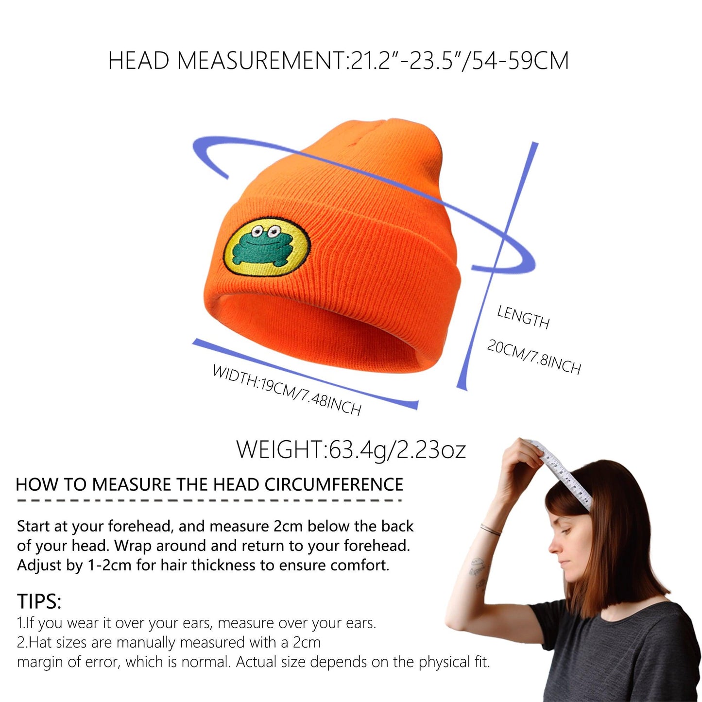 Cartoon frog woolen hat parrot the rapper knit hat pullover warm cold hat for men and women - ACCEHUT