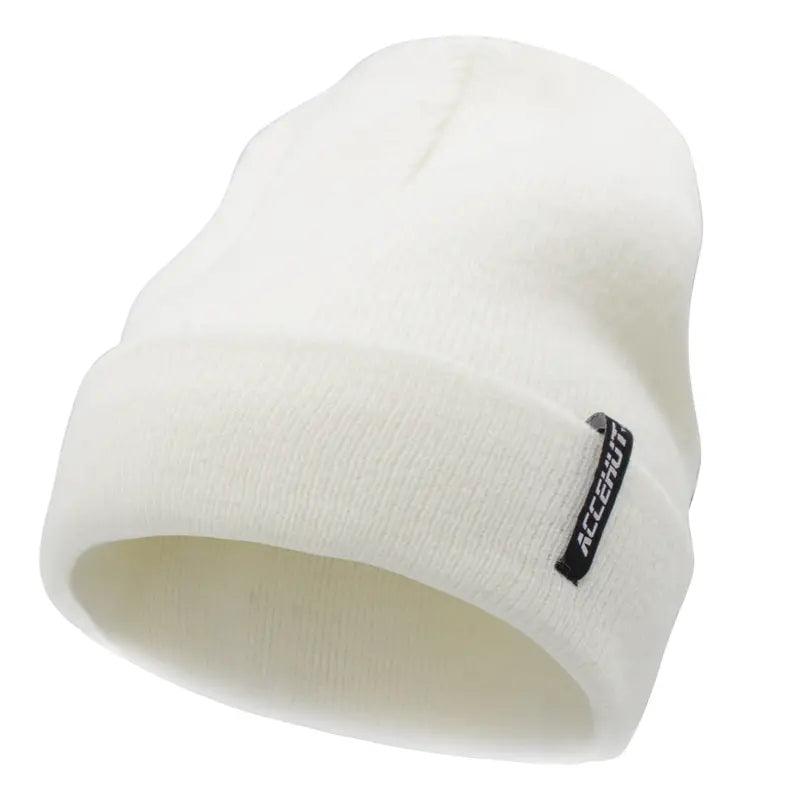 1/2pcs Label Patch Simple Beanie Solid Color Elastic Warm Knit Hat Unisex Skull Cap Soft Couple Chemo Hats Ski Hats For Women Men - ACCEHUT