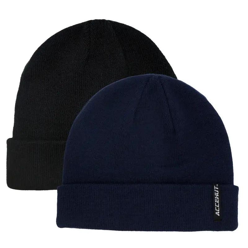 1/2pcs Label Patch Simple Beanie Solid Color Elastic Warm Knit Hat Unisex Skull Cap Soft Couple Chemo Hats Ski Hats For Women Men - ACCEHUT