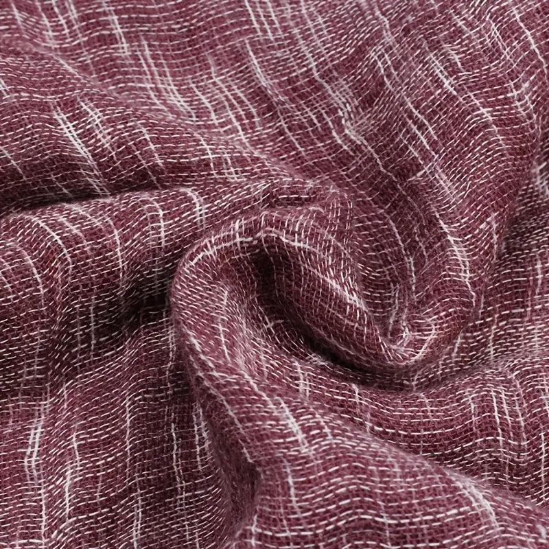 31.5" Square Cotton Linen Scarf, Solid Color Vintage Raw Edge Tassel Headwrap Shawl, Elegant Women Hair Accessories