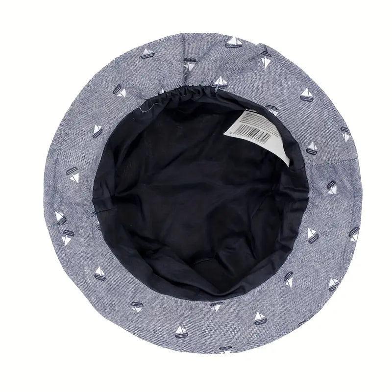 Children's Denim Casual Print Basin Hat Fashion Cute Wide Brim Sunscreen Fisherman Hat Four Seasons Outdoor Vacation Travel - ACCEHUT