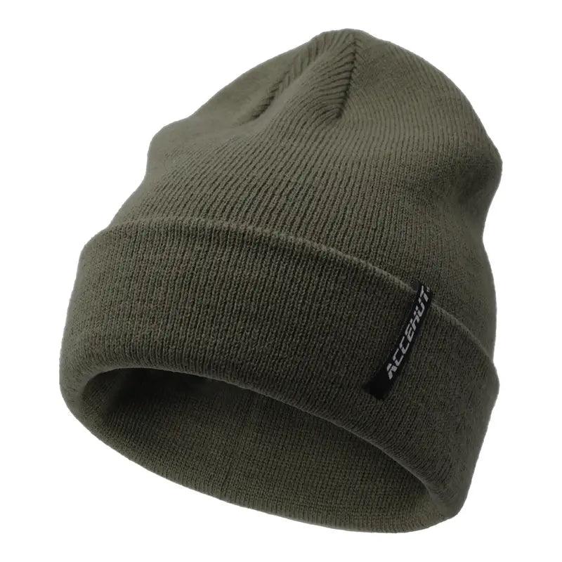 1/2pcs Label Patch Simple Beanie Solid Color Elastic Warm Knit Hat Unisex Skull Cap Soft Couple Chemo Hats Ski Hats For Women Men - ACCEHUT