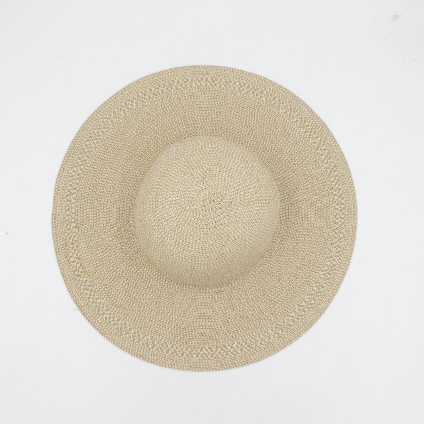 Simple Straw Hat with Wide Rim Hollow Lace Sun Hat - ACCEHUT