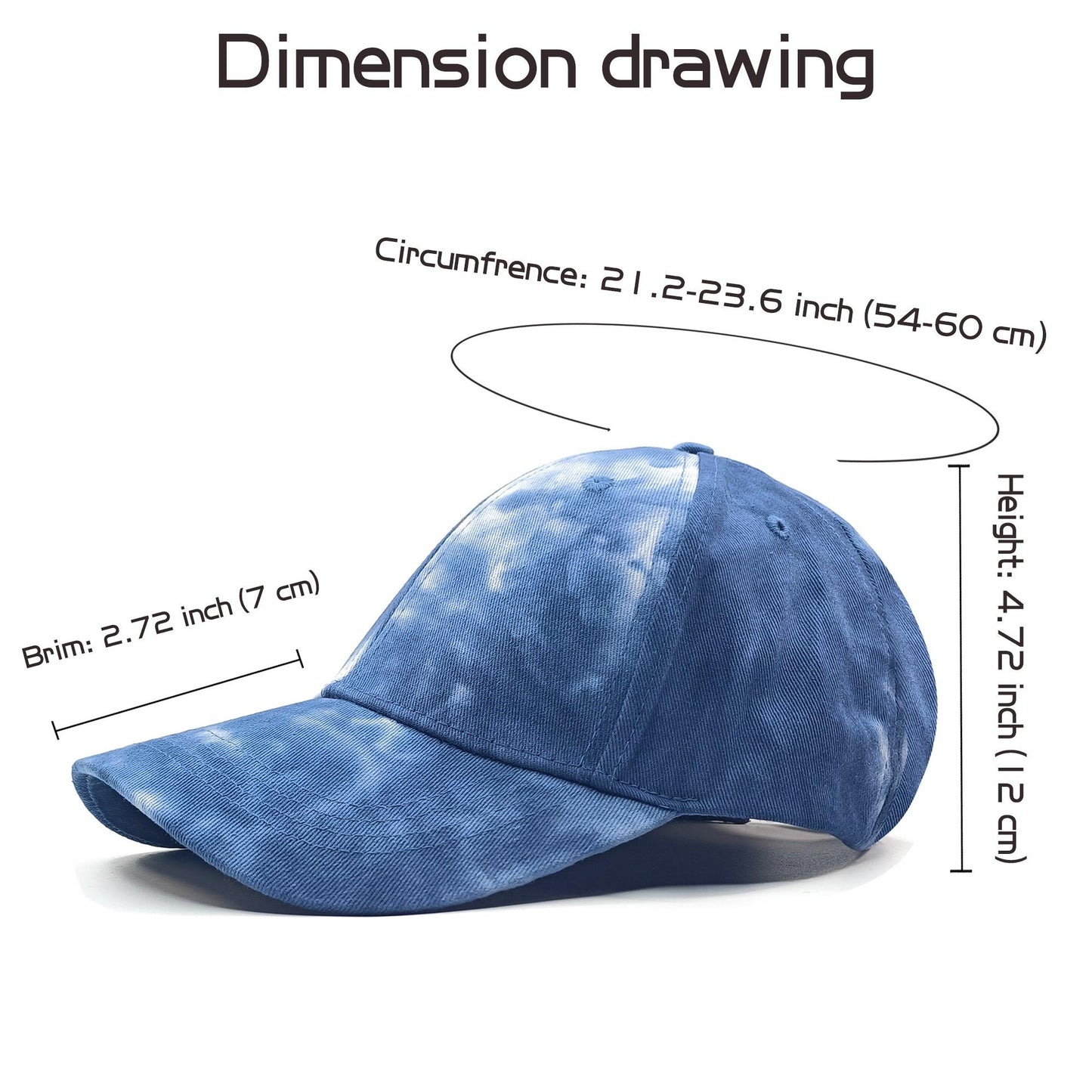 ACCEHUT, KIDS LOW PROFILE COTTON AND DENIM TIEDYE BASEBALL CAP HAT - ACCEHUT