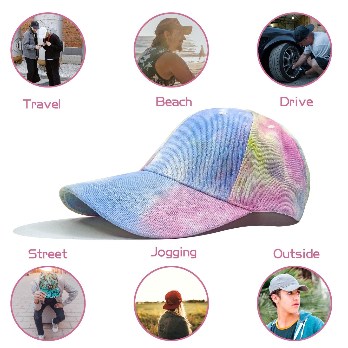 ACCEHUT, KIDS LOW PROFILE COTTON AND DENIM TIEDYE BASEBALL CAP HAT - ACCEHUT