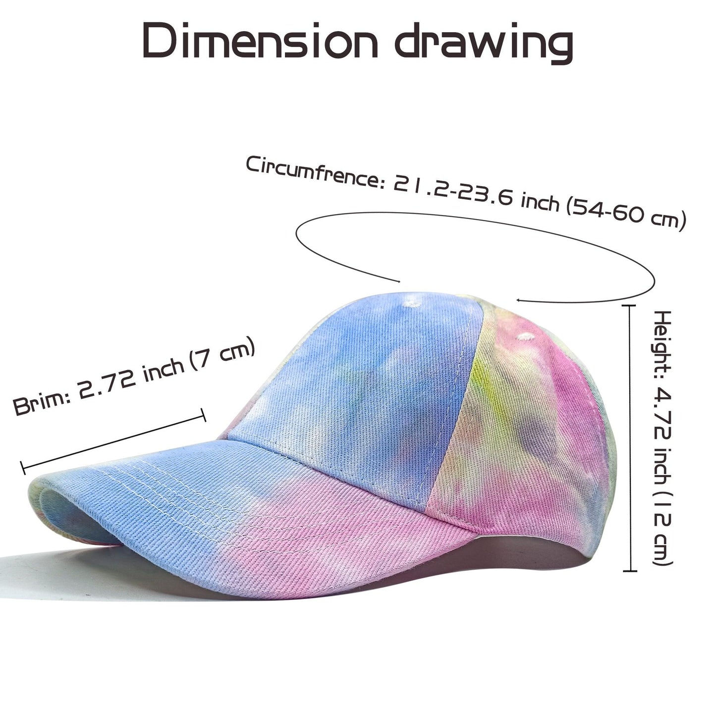 ACCEHUT, KIDS LOW PROFILE COTTON AND DENIM TIEDYE BASEBALL CAP HAT - ACCEHUT