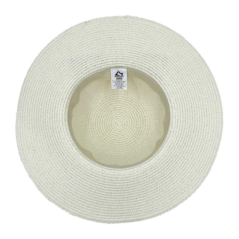 ACCEHUT,FOLDABLE STRAW SUMMER SUN HAT ,SPF50 WIDE BRIM ,STYLISH PANAMA ,BEACH HAT, BOWKNOT DECORATION - ACCEHUT