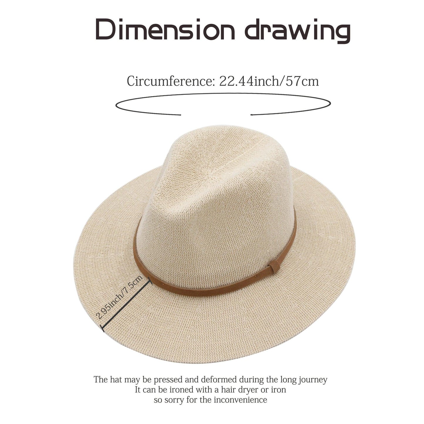 size chart of straw hat