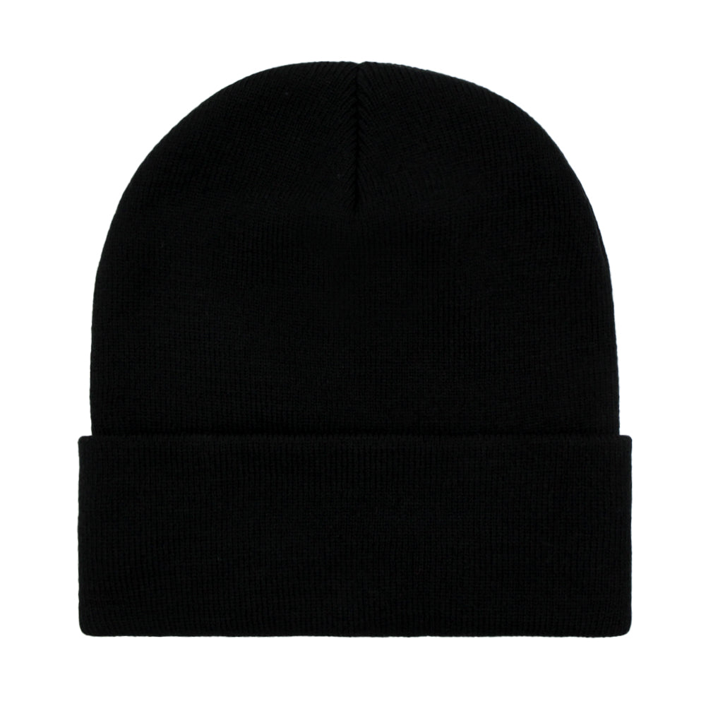 Black Graphic Devil embroidered acrylic knit cap unisex Knit Cuffed Embroidery Skull Cap - ACCEHUT