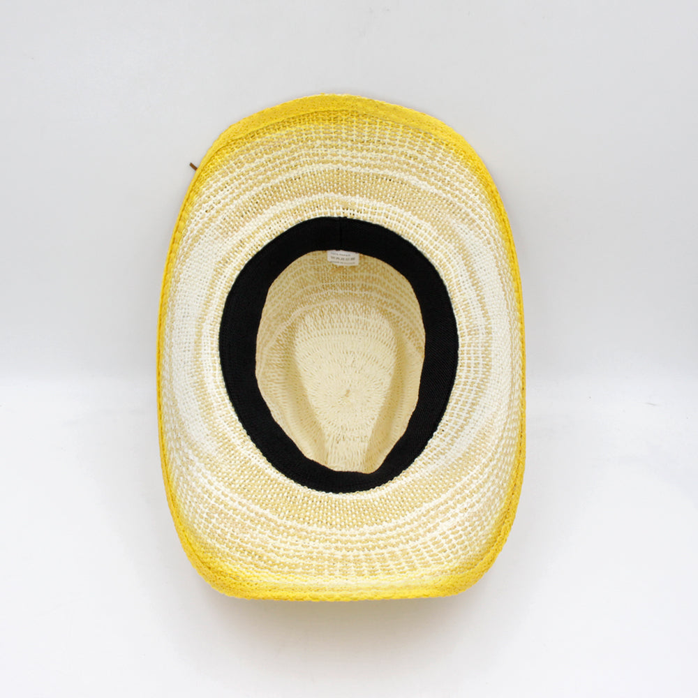 New fashion sun hat, yellow straw hat for outdoor leisure, vacation, sun protection, and beach wear.