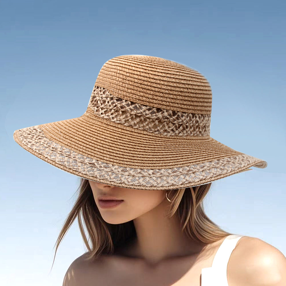 Large capacity straw hat two-piece outdoor travel seaside Tote bag Fashion trend large brim display face small visor