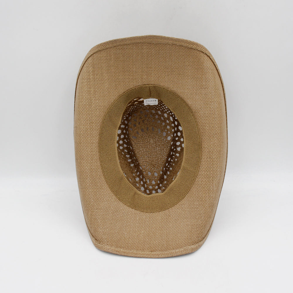 Handmade crocheted cowboy hat with tassels, featuring retro Tibetan paper braid and fashionable lacework.