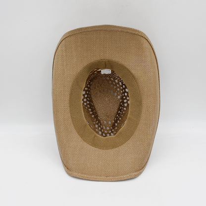 Handmade crocheted cowboy hat with tassels, featuring retro Tibetan paper braid and fashionable lacework.