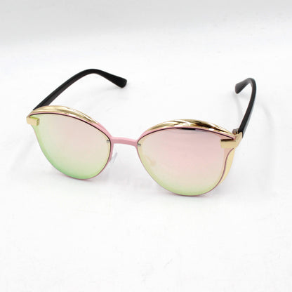 Ladies' fashion sunglasses, trending retro round UV protection mirrored sunglasses, high-end feel