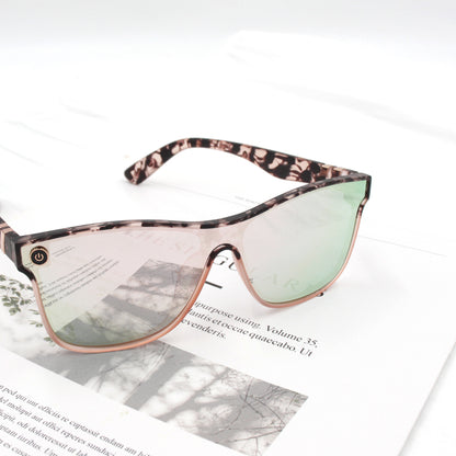 Leopard print sunglasses for women, personalized, casual, large-frame UV protection, colorful glasses