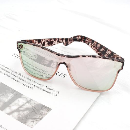 Leopard print sunglasses for women, personalized, casual, large-frame UV protection, colorful glasses
