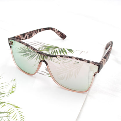 Leopard print sunglasses for women, personalized, casual, large-frame UV protection, colorful glasses