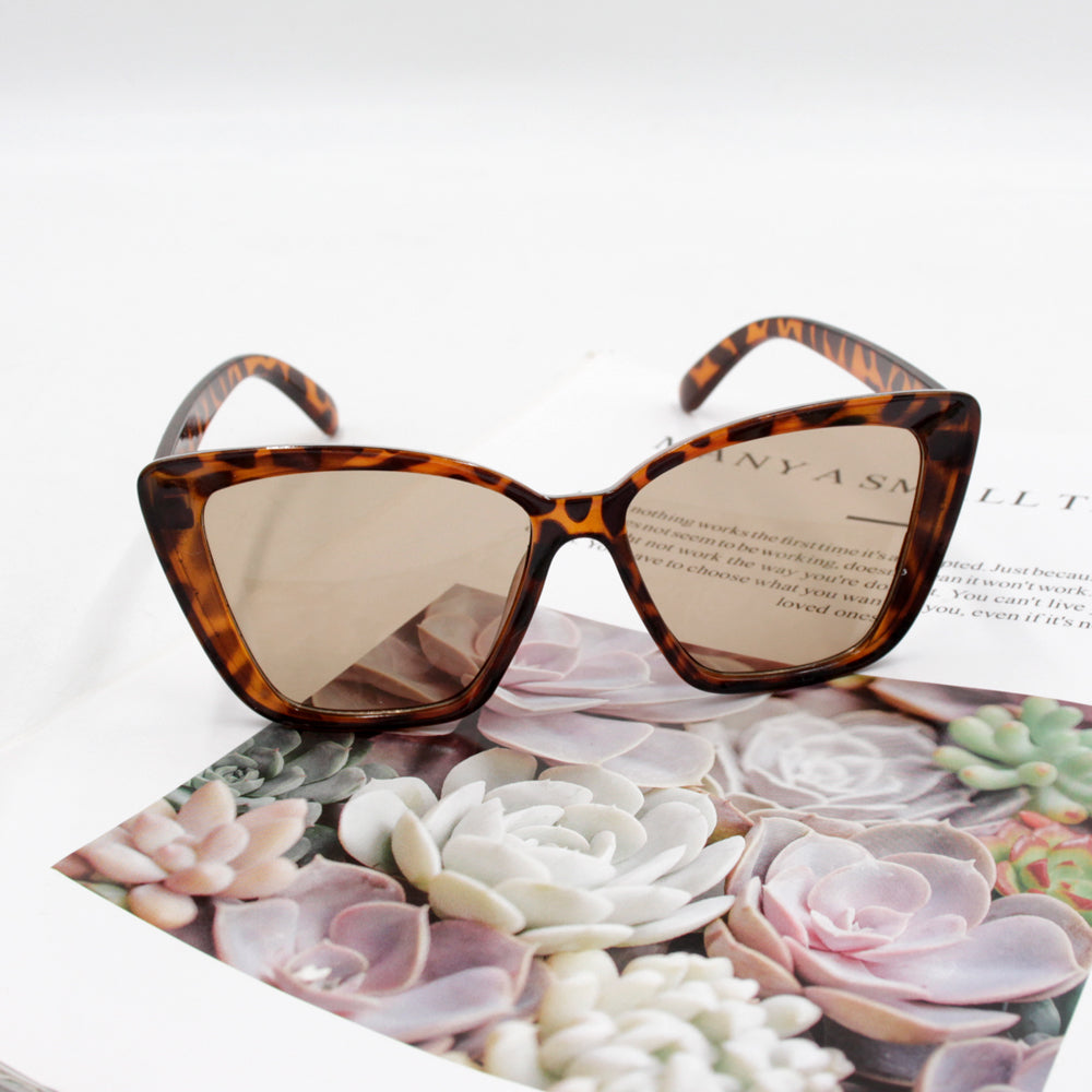 Fashionable leopard print sunglasses, versatile and high-end, large frame, non-prescription