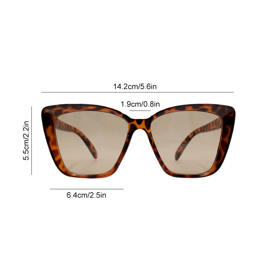 Fashionable leopard print sunglasses, versatile and high-end, large frame, non-prescription