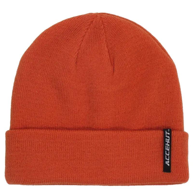 1/2pcs Label Patch Simple Beanie Solid Color Elastic Warm Knit Hat Unisex Skull Cap Soft Couple Chemo Hats Ski Hats For Women Men - ACCEHUT