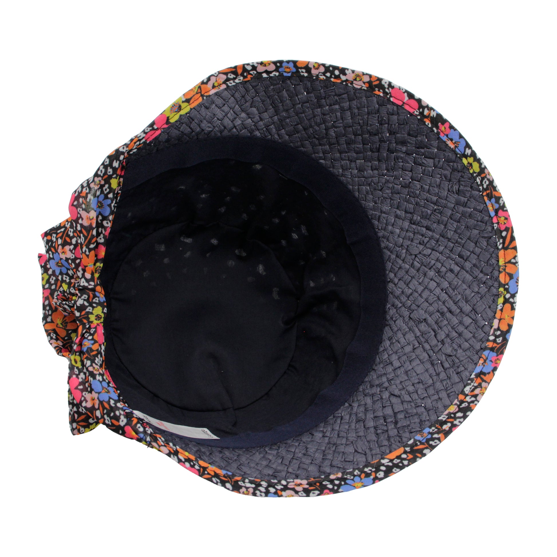Boho Floral Black Sun Hat Hollow Out Crochet Wide Brim Straw Hats Summer UV Protection Travel Beach Hats For Women - ACCEHUT