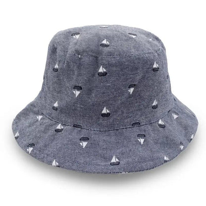 Children's Denim Casual Print Basin Hat Fashion Cute Wide Brim Sunscreen Fisherman Hat Four Seasons Outdoor Vacation Travel - ACCEHUT