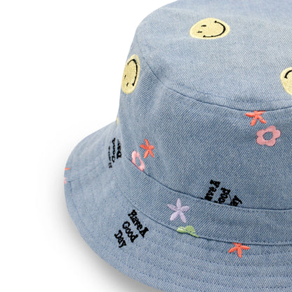 Cotton Twill Close Embroidered Printed Casual Fisherman hat - ACCEHUT