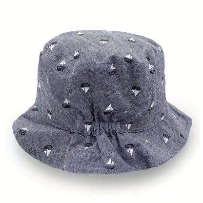 Children's Denim Casual Print Basin Hat Fashion Cute Wide Brim Sunscreen Fisherman Hat Four Seasons Outdoor Vacation Travel - ACCEHUT
