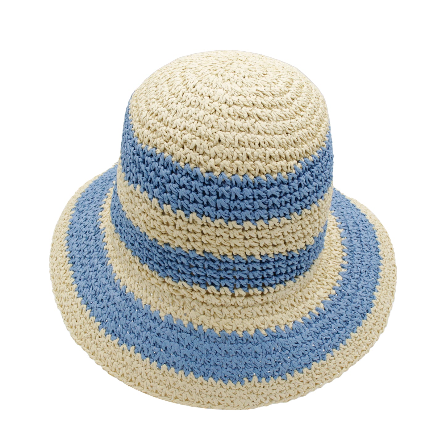 Y2K Candy Stripe Straw Hat Breathable Lightweight Easy Storage - ACCEHUT