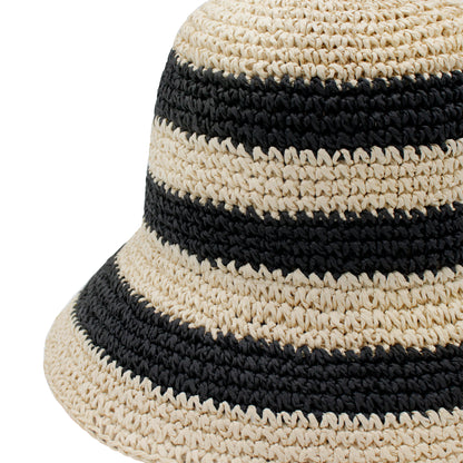 Y2K Candy Stripe Straw Hat Breathable Lightweight Easy Storage - ACCEHUT