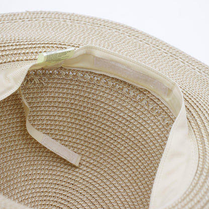 Simple Straw Hat with Wide Rim Hollow Lace Sun Hat - ACCEHUT