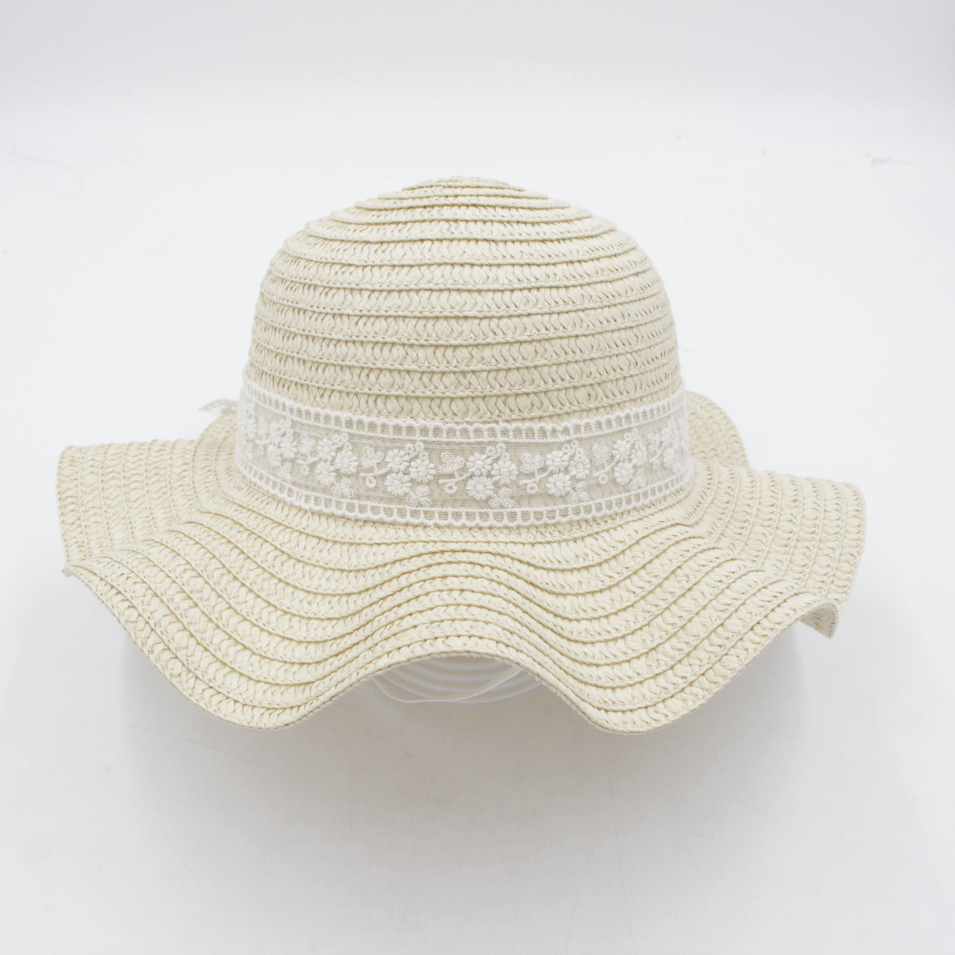 Bow Streamer Straw Hat for Children Holiday Beach - ACCEHUT