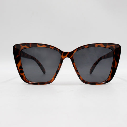 Fashionable leopard print sunglasses, versatile and high-end, large frame, non-prescription