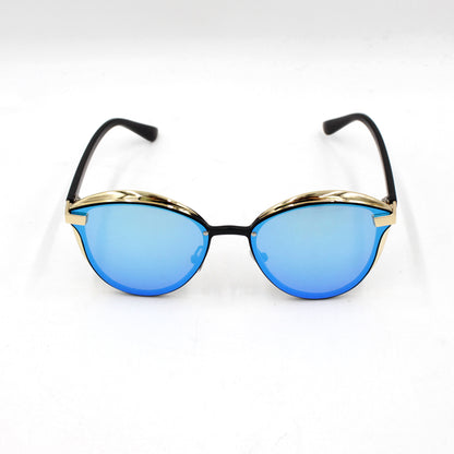 Ladies' fashion sunglasses, trending retro round UV protection mirrored sunglasses, high-end feel