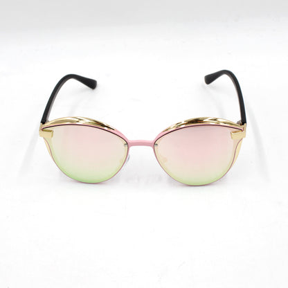 Ladies' fashion sunglasses, trending retro round UV protection mirrored sunglasses, high-end feel