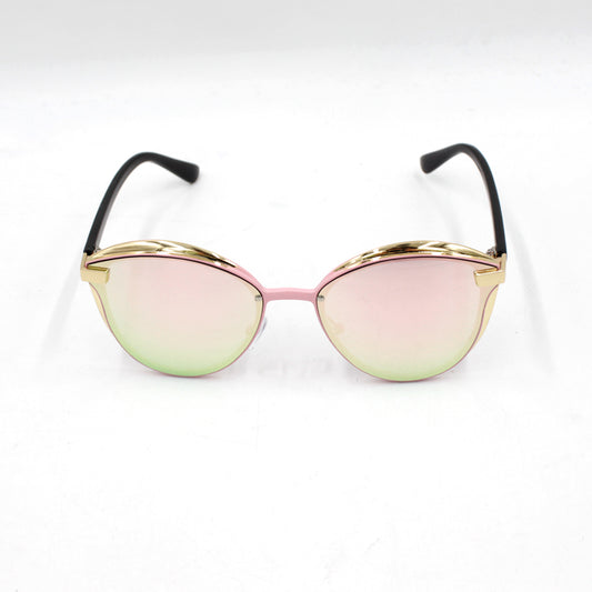 Ladies' fashion sunglasses, trending retro round UV protection mirrored sunglasses, high-end feel
