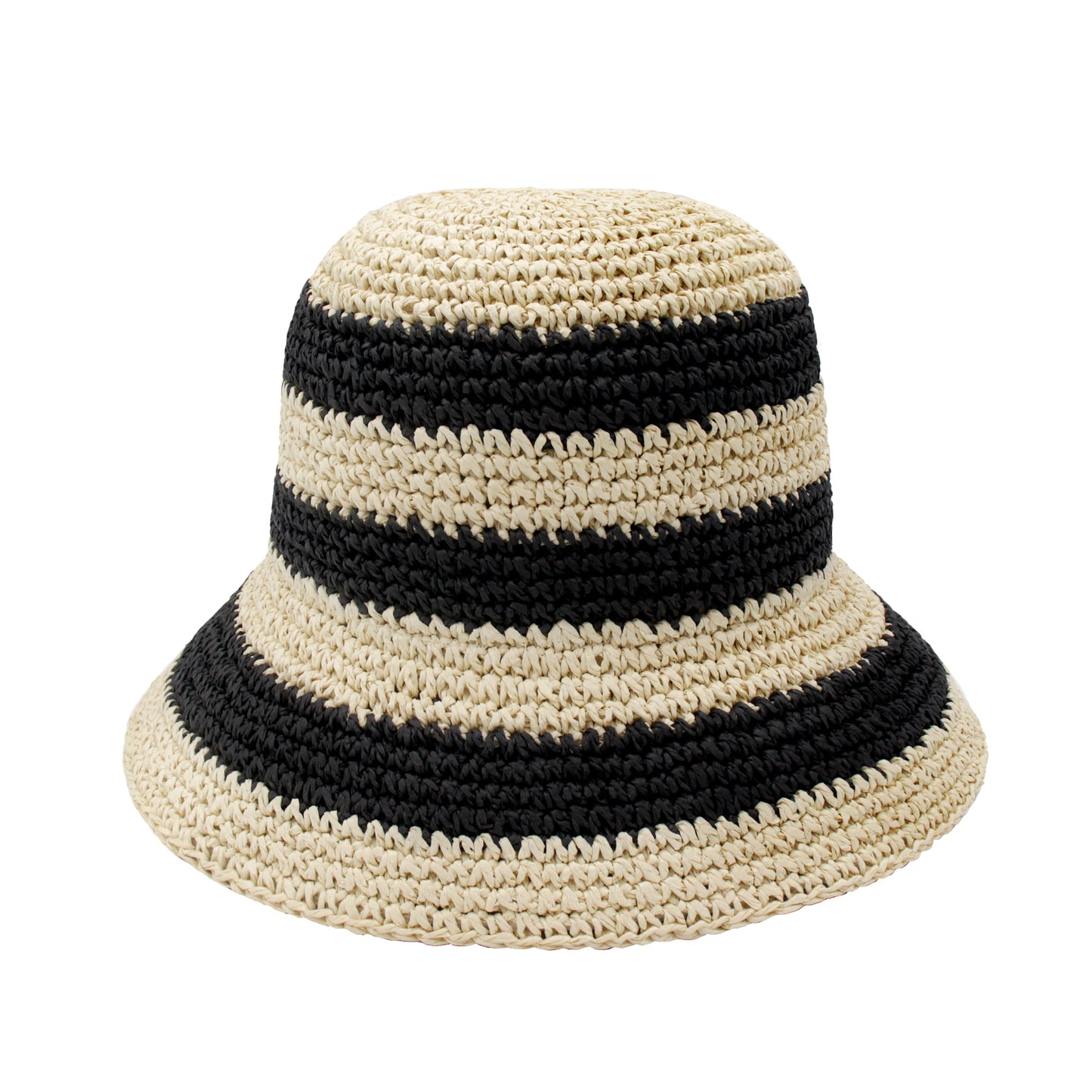 Y2K Candy Stripe Straw Hat Breathable Lightweight Easy Storage - ACCEHUT